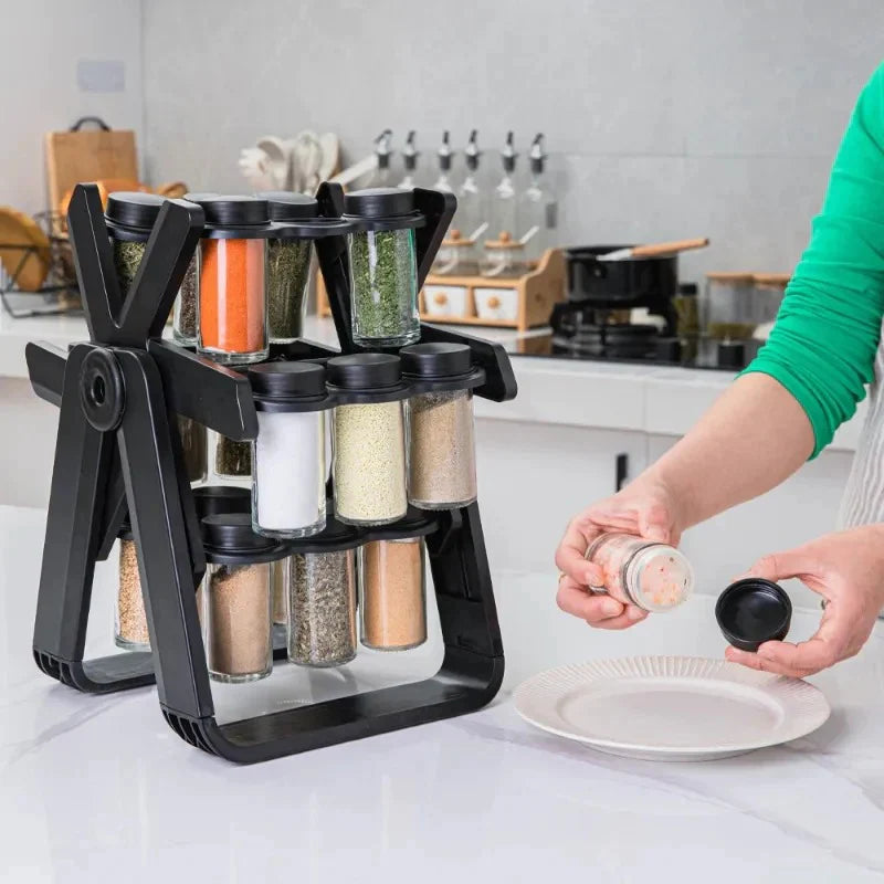 18-Jar Rotating Spice Rack Organizer