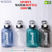 Golden Traders Sporty Water Bottle 1500ml – Large Leakproof Gym Jug with Handle