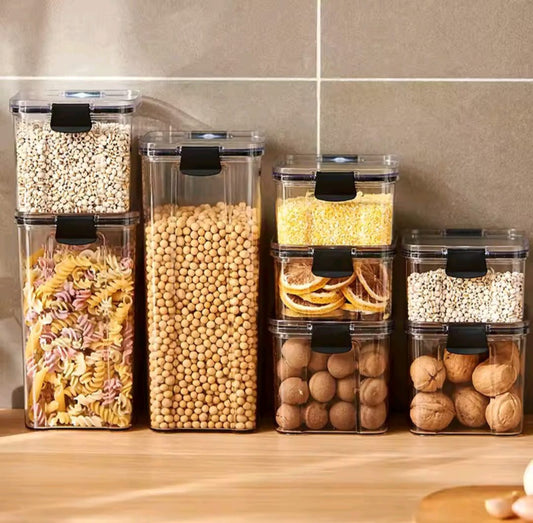 Airtight Food Storage Container Set – Stackable Clear Pantry Organizers with Locking Lids