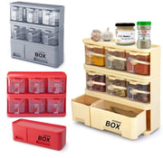 3-Tier Kitchen Spice Rack Organizer – Multi-Functional Seasoning Box with Drawers & Spoons